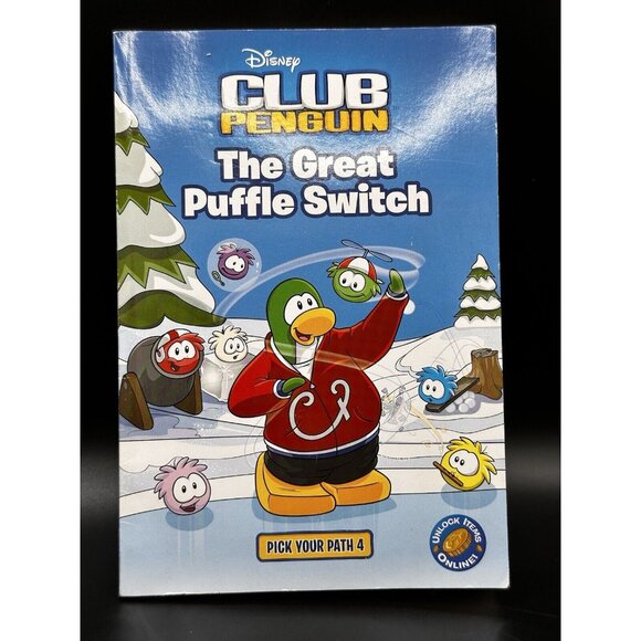 The Great Puffle Switch 4 Disney Club Penguin Pick Your Path Paperback Book GOOD - Picture 2 of 16